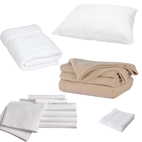 Preferred Room Kit, Twin XL T180 Blend Sheets, Blended Dobby Border Towels, Polartec Blanket, Pillow